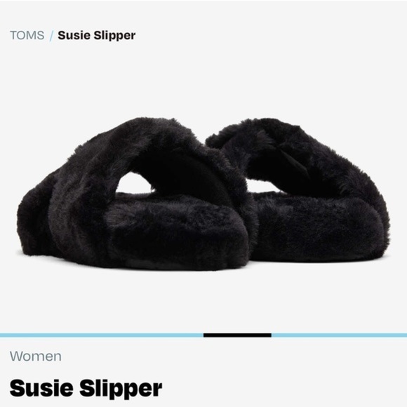TOMS Susie Slipper discontinued cris crocs slides shoes Faux fur sandals NWT - Picture 4 of 6